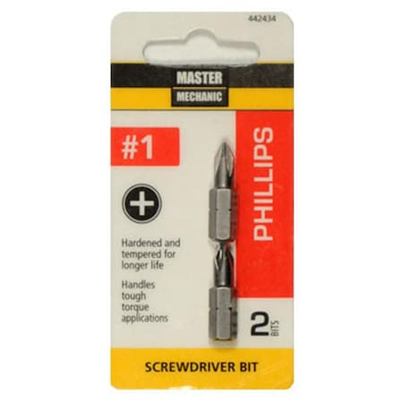 Swivel No.1 Phillips Master Mechanic Insert Bit, 2PK SW3855541